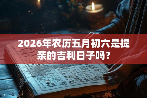 2026年农历五月初六是提亲的吉利日子吗? 2026年农历五月初六是提亲的吉利日子吗?