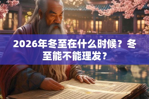 2026年冬至在什么时候？冬至能不能理发？
