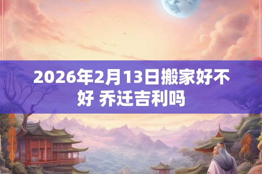 2026年2月13日搬家好不好 乔迁吉利吗