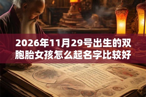 2026年11月29号出生的双胞胎女孩怎么起名字比较好，五行属什么？