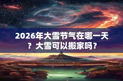 2026年大雪节气在哪一天？大雪可以搬家吗？