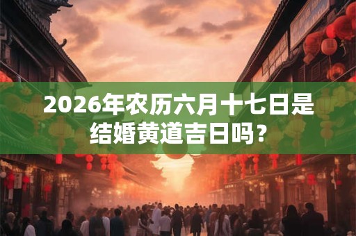 2026年农历六月十七日是结婚黄道吉日吗？