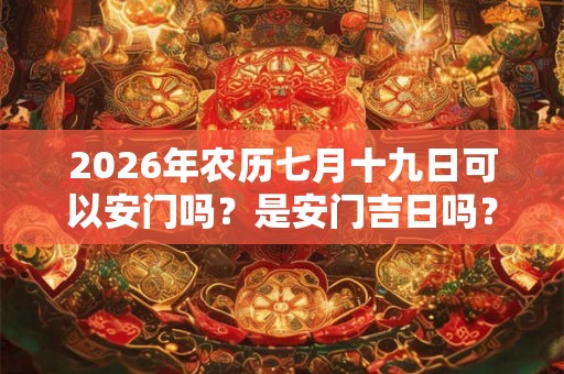 2026年农历七月十九日可以安门吗?是安门吉日吗? 2026年农历七月十九日可以安门吗?是安门吉日吗?