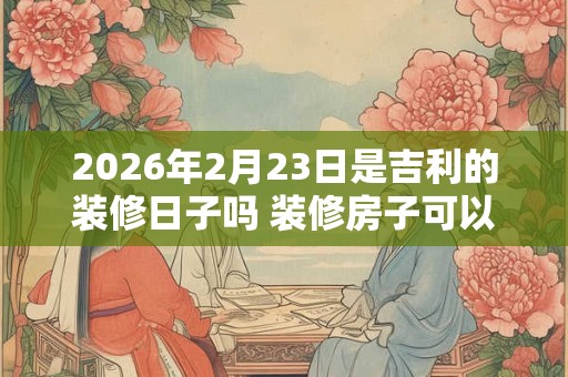 2026年2月23日是吉利的装修日子吗 装修房子可以吗