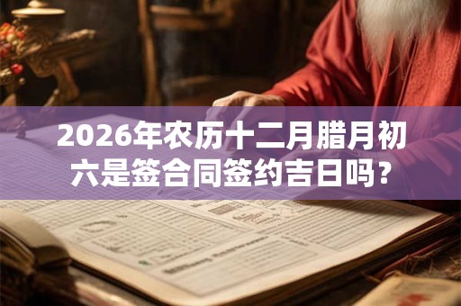 2026年农历十二月腊月初六是签合同签约吉日吗？