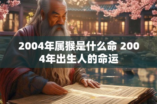2004年属猴是什么命 2004年出生人的命运
