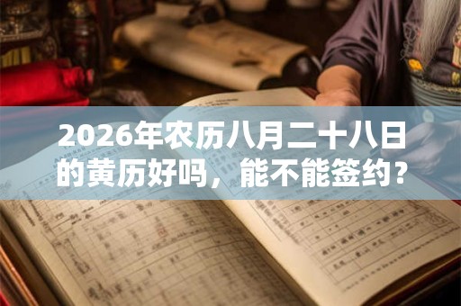 2026年农历八月二十八日的黄历好吗,能不能签约? 2026年农历八月二十八日的黄历好吗,能不能签约?