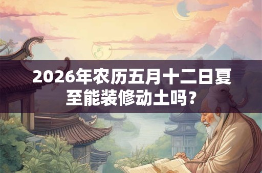 2026年农历五月十二日夏至能装修动土吗? 2026年农历五月十二日夏至能装修动土吗?