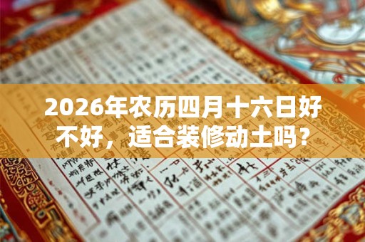 2026年农历四月十六日好不好，适合装修动土吗？
