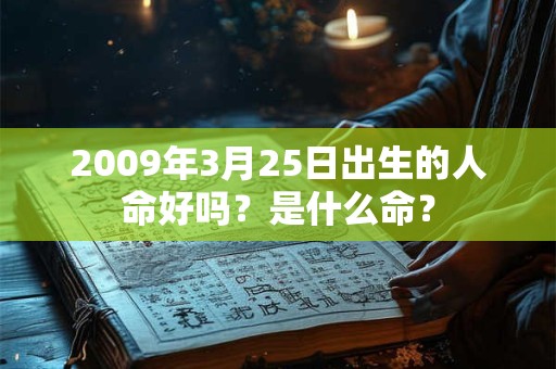 2009年3月25日出生的人命好吗？是什么命？