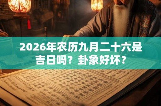 2026年农历九月二十六是吉日吗？卦象好坏？