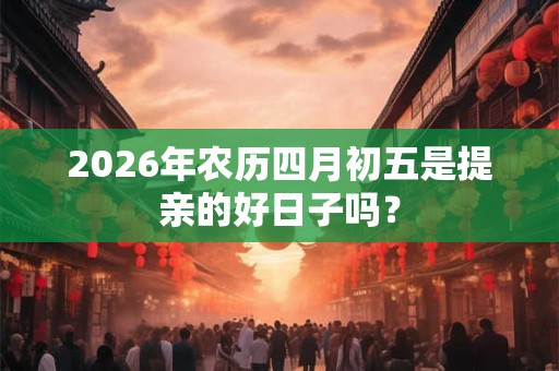 2026年农历四月初五是提亲的好日子吗？