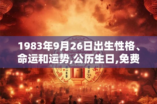 1983年9月26日出生性格、命运和运势,公历生日,免费算命 1983年9月26日出生性格、命运和运势,公历生日,免费算命
