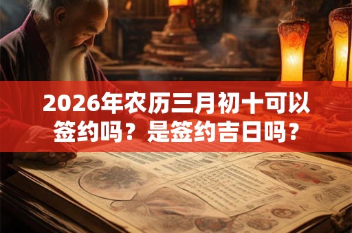 2026年农历三月初十可以签约吗？是签约吉日吗？