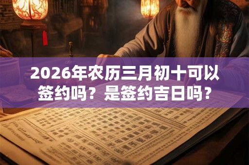 2026年农历三月初十可以签约吗？是签约吉日吗？