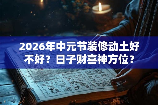 2026年中元节装修动土好不好？日子财喜神方位？