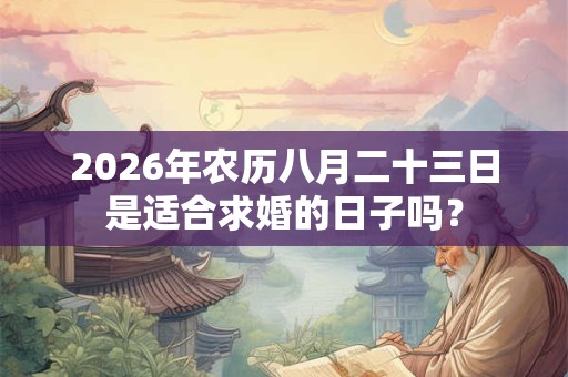 2026年农历八月二十三日是适合求婚的日子吗？