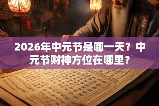 2026年中元节是哪一天?中元节财神方位在哪里? 2026年中元节是哪一天?中元节财神方位在哪里?