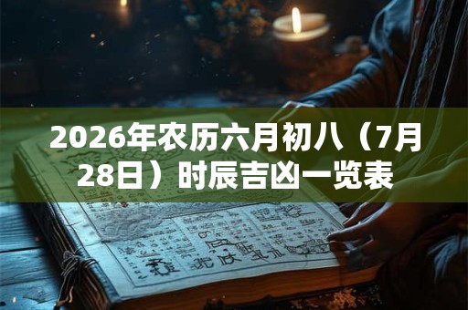 2026年农历六月初八(7月28日)时辰吉凶一览表 2026年农历六月初八(7月28日)时辰吉凶一览表