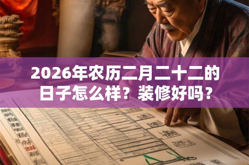 2026年农历二月二十二的日子怎么样?装修好吗? 2026年农历二月二十二的日子怎么样?装修好吗?