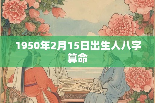 1950年2月15日出生人八字算命 1950年2月15日出生人八字算命