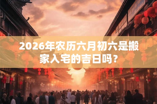 2026年农历六月初六是搬家入宅的吉日吗? 2026年农历六月初六是搬家入宅的吉日吗?