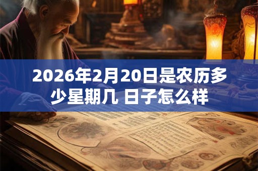 2026年2月20日是农历多少星期几 日子怎么样 2026年2月20日是农历多少星期几 日子怎么样