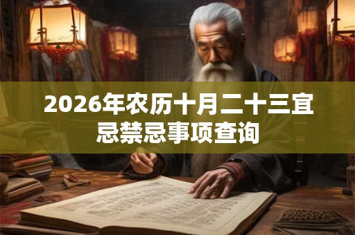 2026年农历十月二十三宜忌禁忌事项查询 2026年农历十月二十三宜忌禁忌事项查询