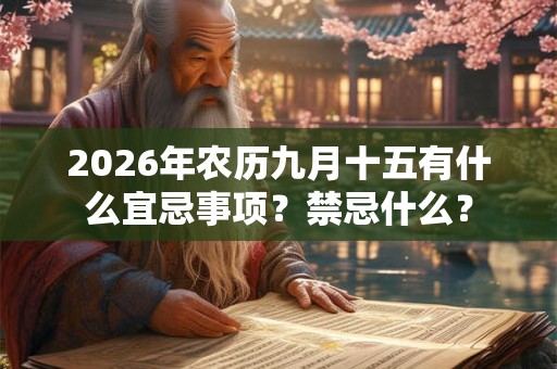 2026年农历九月十五有什么宜忌事项?禁忌什么? 2026年农历九月十五有什么宜忌事项?禁忌什么?