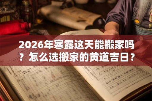 2026年寒露这天能搬家吗?怎么选搬家的黄道吉日? 2026年寒露这天能搬家吗?怎么选搬家的黄道吉日?