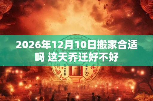 2026年12月10日搬家合适吗 这天乔迁好不好 2026年12月10日搬家合适吗 这天乔迁好不好