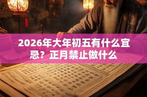 2026年大年初五有什么宜忌？正月禁止做什么
