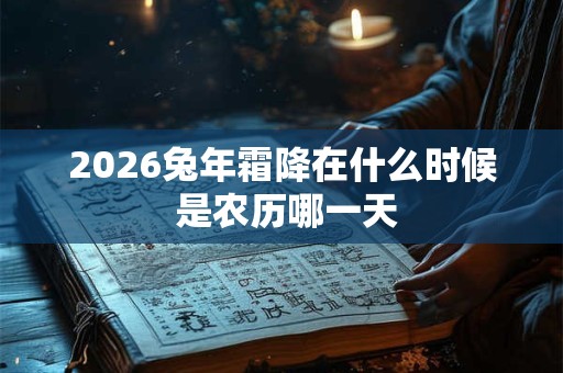 2026兔年霜降在什么时候 是农历哪一天