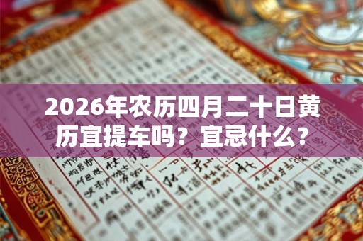 2026年农历四月二十日黄历宜提车吗?宜忌什么? 2026年农历四月二十日黄历宜提车吗?宜忌什么?