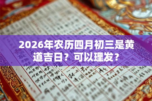 2026年农历四月初三是黄道吉日？可以理发？