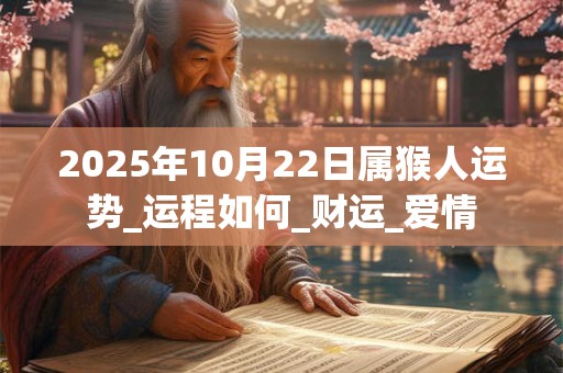 2025年10月22日属猴人运势_运程如何_财运_爱情