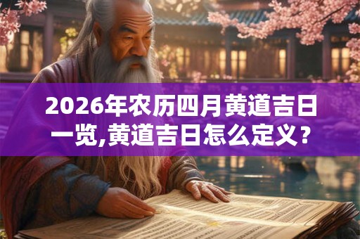 2026年农历四月黄道吉日一览,黄道吉日怎么定义? 2026年农历四月黄道吉日一览,黄道吉日怎么定义?