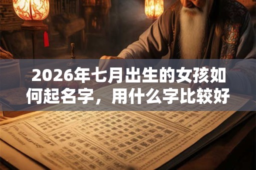 2026年七月出生的女孩如何起名字，用什么字比较好