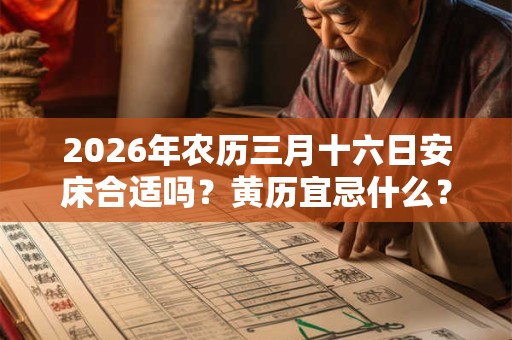 2026年农历三月十六日安床合适吗?黄历宜忌什么? 2026年农历三月十六日安床合适吗?黄历宜忌什么?