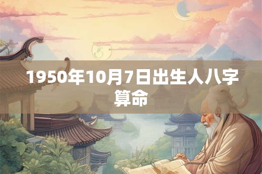 1950年10月7日出生人八字算命