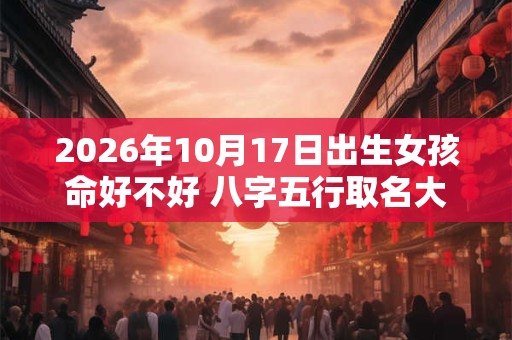 2026年10月17日出生女孩命好不好 八字五行取名大全 2026年10月17日出生女孩命好不好 八字五行取名大全