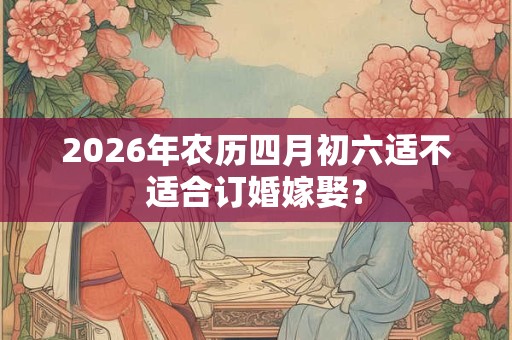 2026年农历四月初六适不适合订婚嫁娶? 2026年农历四月初六适不适合订婚嫁娶?