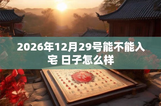 2026年12月29号能不能入宅 日子怎么样 2026年12月29号能不能入宅 日子怎么样