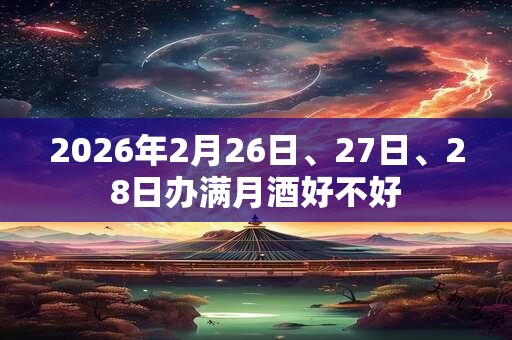 2026年2月26日、27日、28日办满月酒好不好 2026年2月26日、27日、28日办满月酒好不好