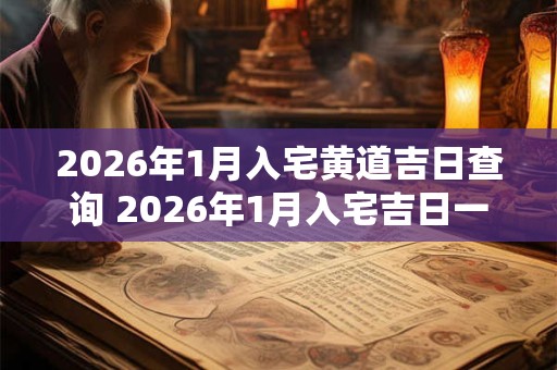 2026年1月入宅黄道吉日查询 2026年1月入宅吉日一览表