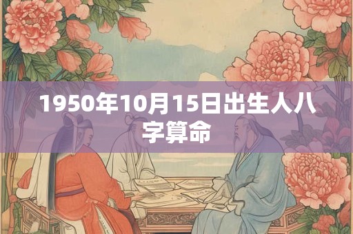 1950年10月15日出生人八字算命 1950年10月15日出生人八字算命