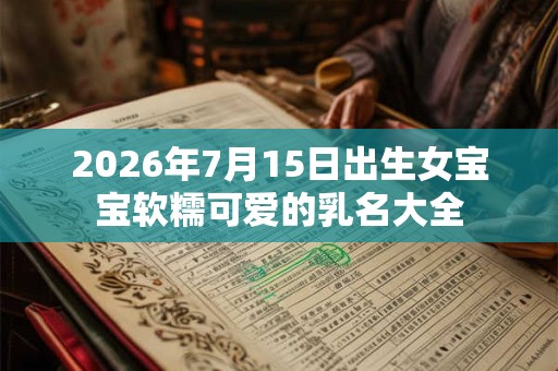 2026年7月15日出生女宝宝软糯可爱的乳名大全 2026年7月15日出生女宝宝软糯可爱的乳名大全