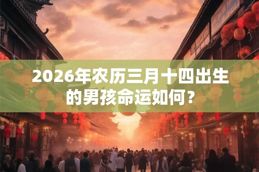 2026年农历三月十四出生的男孩命运如何？