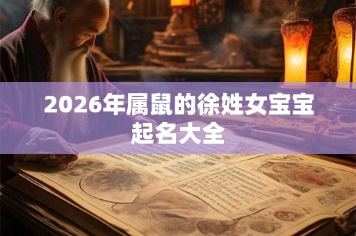 2026年属鼠的徐姓女宝宝起名大全