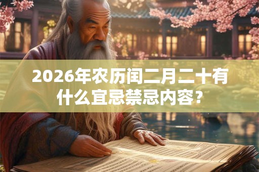 2026年农历闰二月二十有什么宜忌禁忌内容？